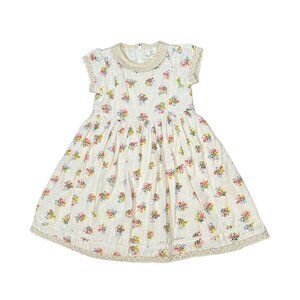 Mini Boden Floral Linen Party Dress 2-3y